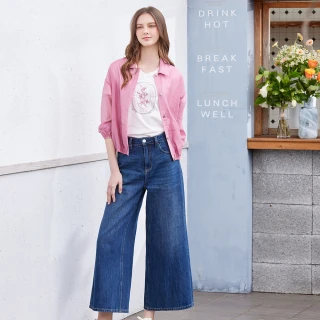 【IENA】百搭修身牛仔寬褲(#5288003 牛仔褲、寬褲、休閒款 牛仔色)