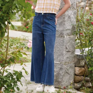 【IENA】百搭修身牛仔寬褲(#5288003 牛仔褲、寬褲、休閒款 牛仔色)