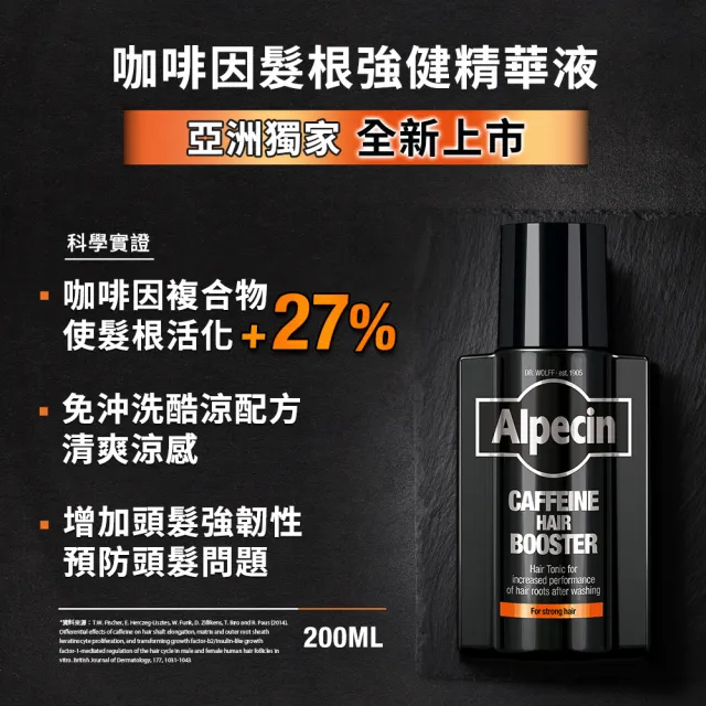 【Alpecin】咖啡因髮根強健精華液200ml(柑橘香 頭皮精華液)