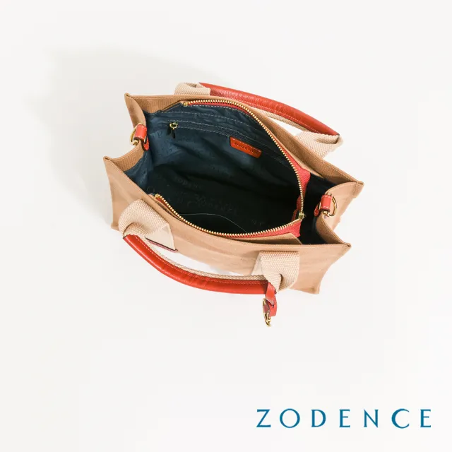 【ZODENCE 佐登司】SAFARI恆彩帆布商務休閒手提斜背方包-小(駝)