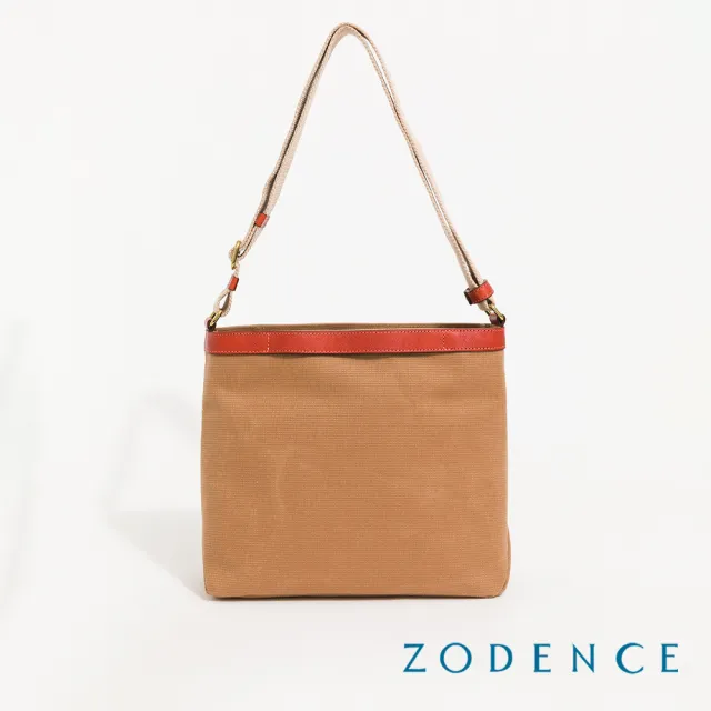 【ZODENCE 佐登司】SAFARI恆彩帆布商務休閒方形斜背包(駝)