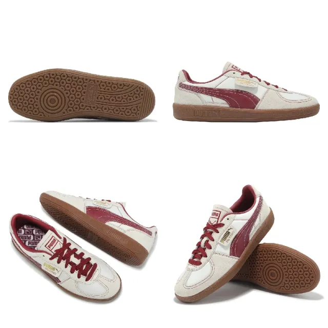 【PUMA】休閒鞋 Palermo OG 男鞋 女鞋 米 紅 復古 麂皮 德訓鞋(383011-14)