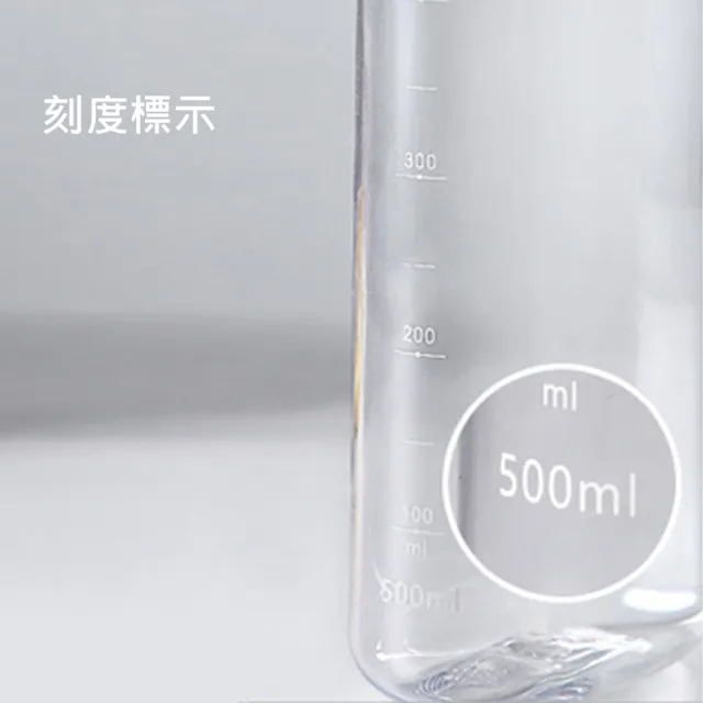 【QHL 酷奇】2件組-小清新 tritan 便攜手提 透明扁水壺-500ml(水壺/環保杯/隨身水瓶/買一送一)