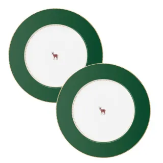 【PIP STUDIO】買一送一★Love Birds 盤子26.5cm-墨綠(2入)