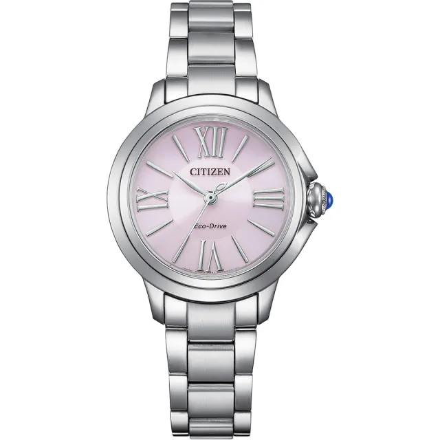 【CITIZEN 星辰】L系列 光動能大三針 羅馬時標 女錶 30.3MM 粉(EM1160-58X)