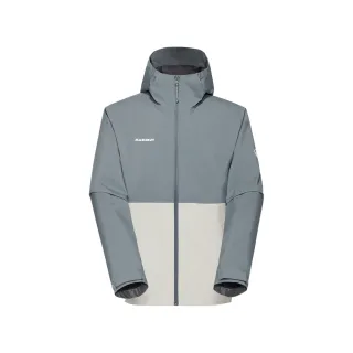 【Mammut 長毛象官方直營】Linard Light HS AF 防風防水連帽外套 地層灰藍/銀鼠尾草 男款 #1010-31950
