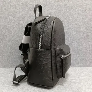 【達賀尊爵】進口南非鴕鳥皮後背雙肩包減壓肩帶正面滿豆(達克公爵同款)