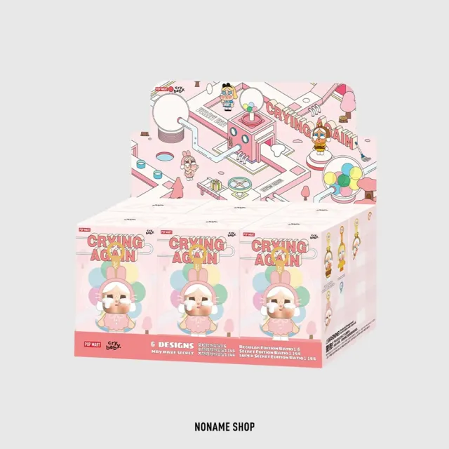 【小禮堂】POP MART x CRYBABY 搪膠絨毛吊飾盲盒 全套盲盒6入組(平輸品)