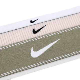 【NIKE 耐吉】頭帶 Flex Headbands 白 粉紅 綠 矽膠止滑 防滑 運動頭帶 寬版 3入裝(N101193367-1OS)