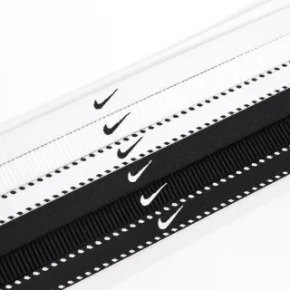 【NIKE 耐吉】頭帶 Flex Headbands 白 黑 止滑 防滑 運動 基本款 6入裝(N101192718-9OS)