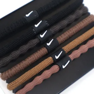 【NIKE 耐吉】髮圈 Flex Hair Ties 黑 棕 咖啡 髮帶 綁頭髮 6入裝(N100919420-5OS)