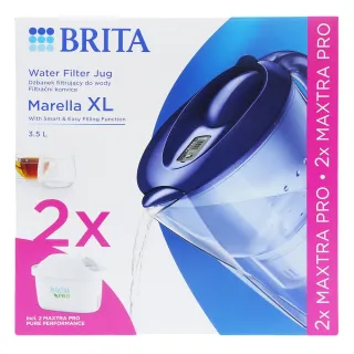 【BRITA】歐洲原裝進口Marella XL FILTER WITH MAXTRA PRO濾水壺3.5L+PRO濾芯2入(共1壺2芯/平行輸入)
