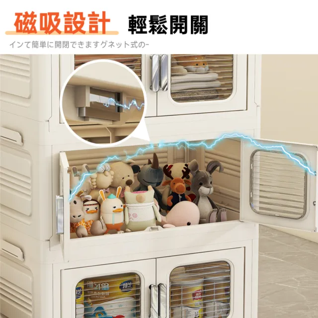 【ONE HOUSE】71寬 400L 大櫻加深款雙開門折疊收納櫃-五層(收納箱/置物櫃/收納架)