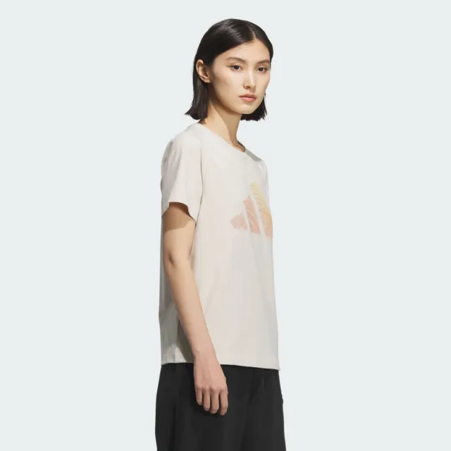 【adidas 愛迪達】運動 休閒 短袖 T恤 女上衣 LOGO SS TEE(JL6285)