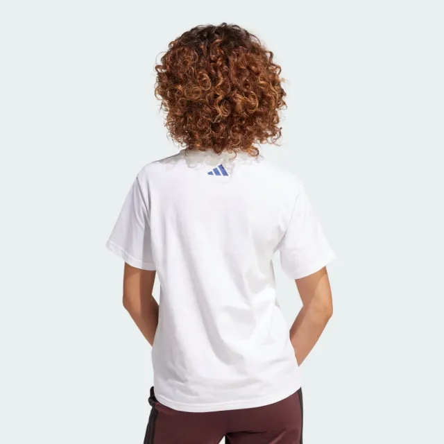 【adidas 愛迪達】運動 休閒 短袖 T恤 女上衣 W T ILLU TEE 2(JJ4043)