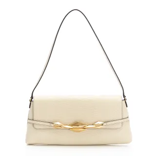 【JIMMY CHOO】Diamond Shoulder E/W(蜥蜴紋印花皮革包-白/金)