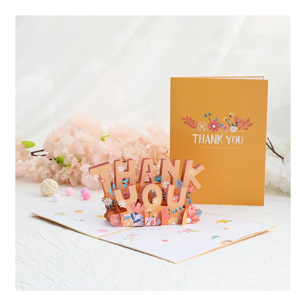 【Paper Play】萬用卡片-3D立體感謝THANK YOU紙雕造型卡片 感恩卡 母親節卡片 父親節卡片(萬用卡片)