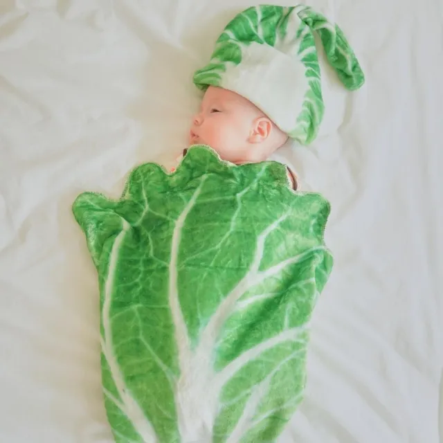 【Baby 童衣】生菜造型包巾+嬰兒帽 仿真捲餅造型蓋毯 嬰兒包巾+帽子 造型午睡毯 11460(共２色)