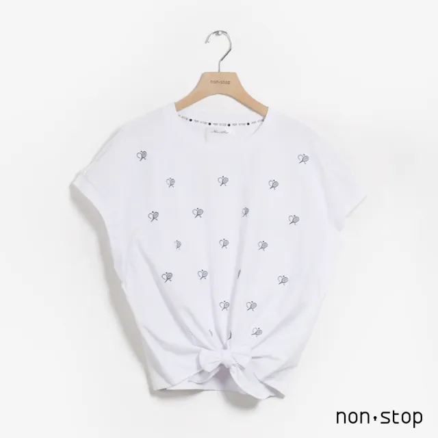 【non-stop】網球甜心刺繡綁帶T恤-2色