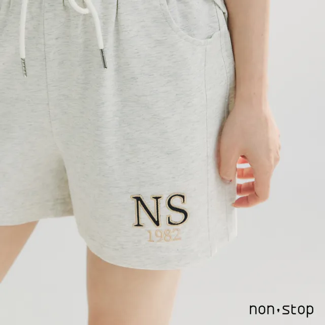 【non-stop】學院字母刺繡休閒短褲-2色