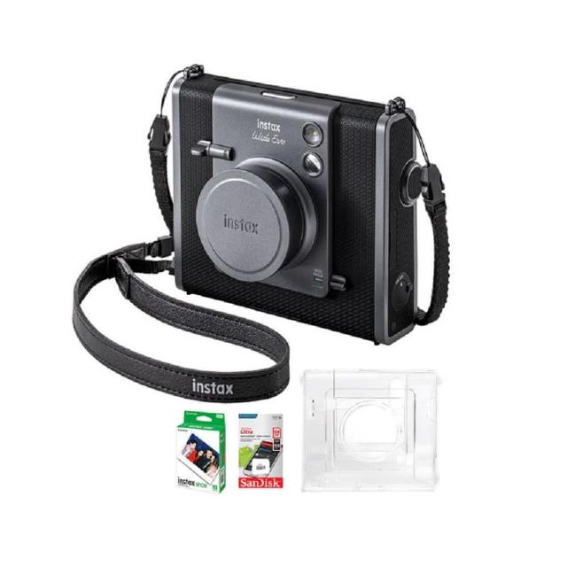 【FUJIFILM 富士】Instax WIDE EVO 混合式數位拍立得相機 原廠公司貨(水晶殼10張底片64G記憶卡超值組)