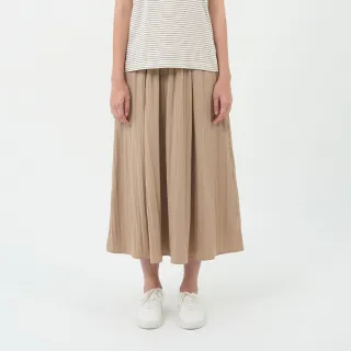 【GIORDANO 佐丹奴】女裝肌理感抽繩中長裙(93 卡其)