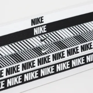 【NIKE 耐吉】頭帶 Flex Headbands 白 黑 條紋 止滑 防滑 運動 基本款 6入裝(N101193018-9OS)