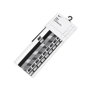 【NIKE 耐吉】頭帶 Flex Headbands 白 黑 條紋 止滑 防滑 運動 基本款 6入裝(N101193018-9OS)