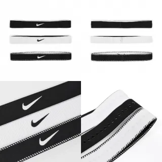【NIKE 耐吉】寬版頭帶 Flex 黑 白 矽膠止滑 防滑 運動 3入裝(N101193203-6OS)