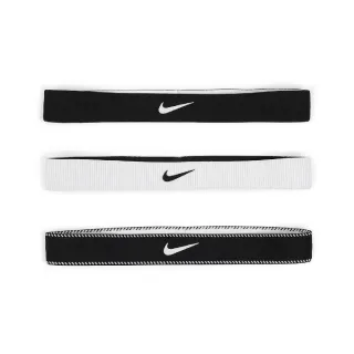 【NIKE 耐吉】寬版頭帶 Flex 黑 白 矽膠止滑 防滑 運動 3入裝(N101193203-6OS)