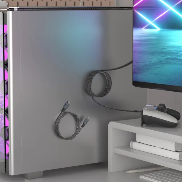【ADAM 亞果元素】MS100 USB-C 對USB-C 60W 磁吸充電線(100CM)