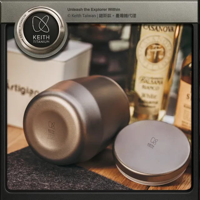 【Keith】鎧斯鈦銀河雙層保溫杯 220ml / Ti3311(純鈦水杯 鈦咖啡杯 隔熱鈦杯 雙層露營杯 保溫馬克杯)