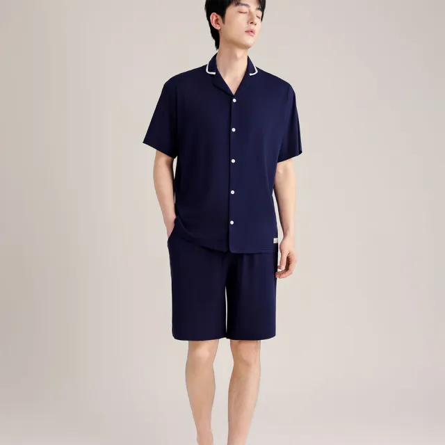 Hygieia天絲莫代爾+棉男性居家休閒短袖睡衣套裝(天絲莫代爾+棉男性居家休閒短袖睡衣套裝H560106)