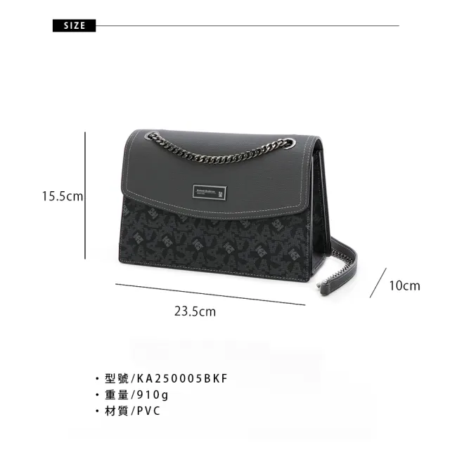 【金安德森】Hulda 經典老花紋信封包(碳黑)