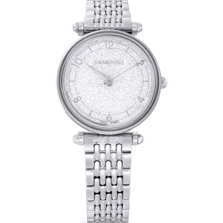 【SWAROVSKI 施華洛世奇】滿天星鑽錶 水晶 閃耀動人時尚腕錶 母親節推薦 白35mm(5656929)