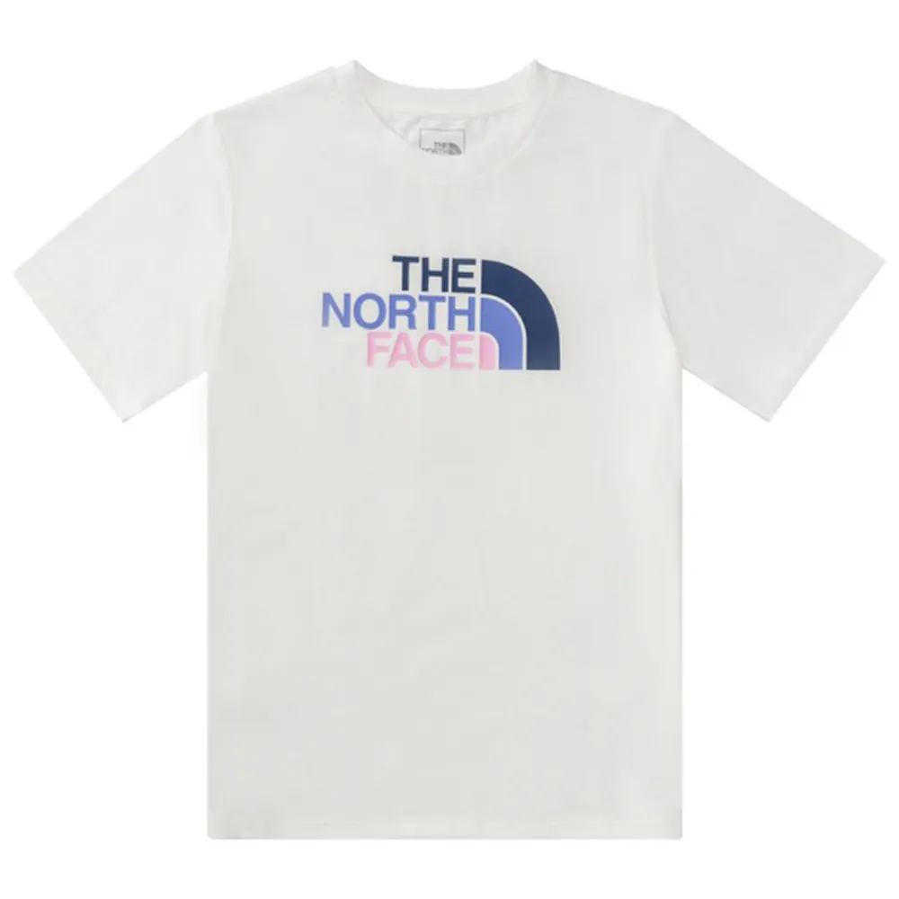 【The North Face】童 吸濕排汗短袖T恤.圓領套頭衫.運動休閒上衣(8DCQ-FN4 雪峰白)