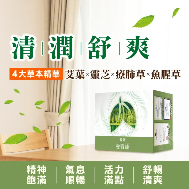 勝泰 愛費康二盒組 60包/盒(療肺草 魚腥草 艾草 靈芝)