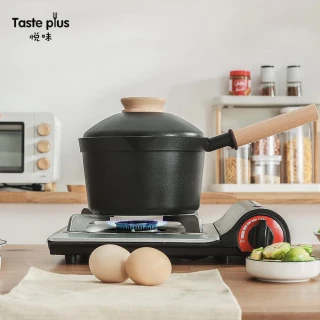 【Taste Plus】日系悅味 鑽石塗層內外不沾鍋 小湯鍋 牛奶鍋 18cm/2.4L IH爐可用鍋(蓋變碗設計)