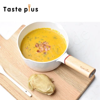 【Taste Plus】悅味元素 瑞士陶瓷釉 奈米銀抗菌 不沾鍋 16cm奶鍋 IH爐可用鍋(純淨白)
