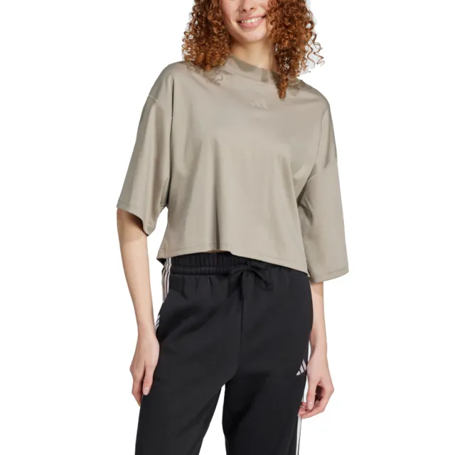 【adidas 愛迪達】寬鬆 休閒 圓領短袖T恤 W CE Q2 TEE 女 - JC5110