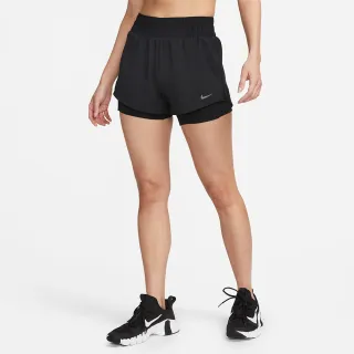 【NIKE 耐吉】短褲 女 運動褲 中腰 AS W NK ONE DF MR 3IN 2N1 SRT 黑 DX6013-010
