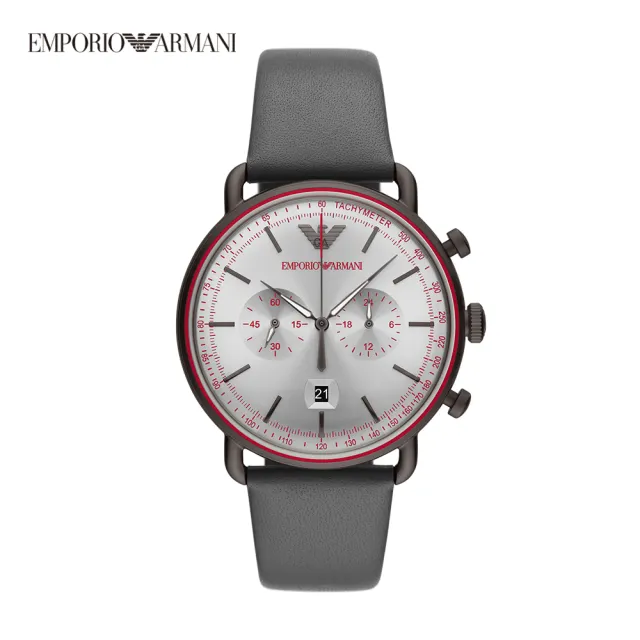 【EMPORIO ARMANI】亞曼尼義式經典款三眼/計時腕錶 不鏽鋼鍊帶/矽膠/皮革錶帶 指針錶 男錶(多款任選)