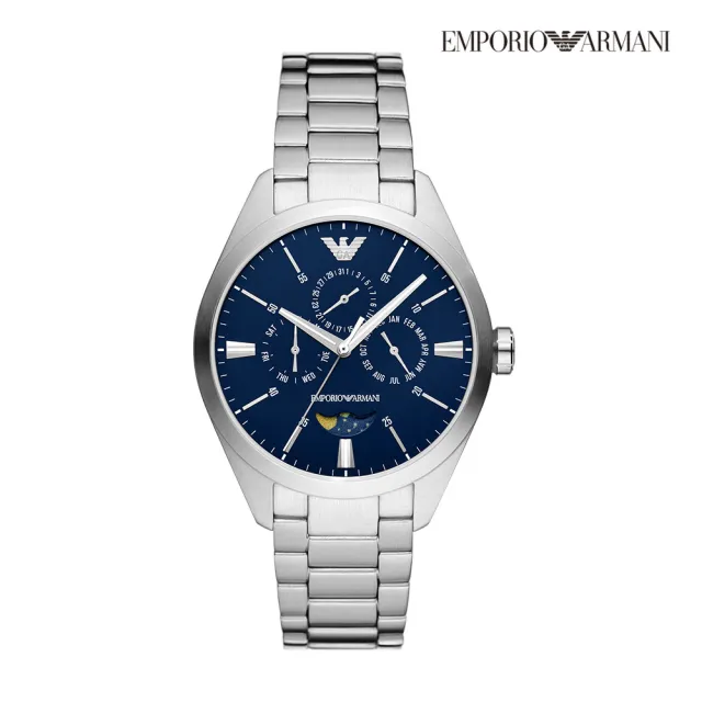 【EMPORIO ARMANI】亞曼尼義式經典款三眼/計時腕錶 不鏽鋼鍊帶/矽膠/皮革錶帶 指針錶 男錶(多款任選)