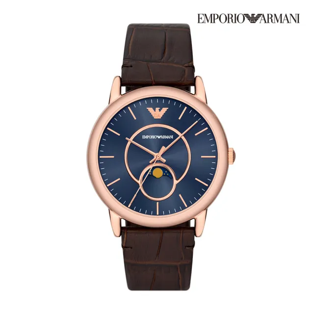 【EMPORIO ARMANI】亞曼尼義式經典款三眼/計時腕錶 不鏽鋼鍊帶/矽膠/皮革錶帶 指針錶 男錶(多款任選)