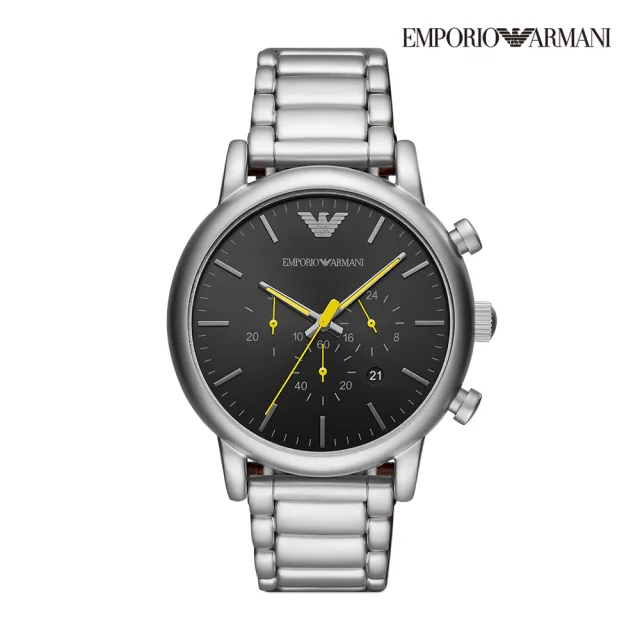 【EMPORIO ARMANI】亞曼尼義式經典款三眼/計時腕錶 不鏽鋼鍊帶/矽膠/皮革錶帶 指針錶 男錶(多款任選)