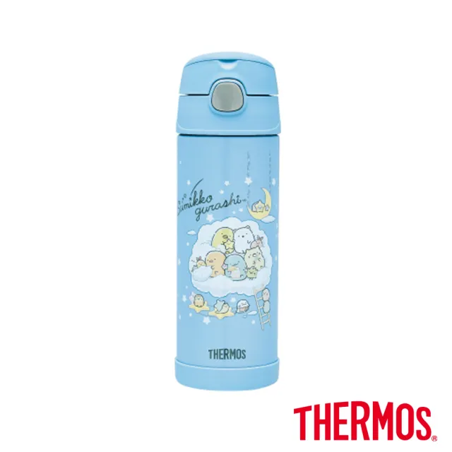 【THERMOS 膳魔師】角落小夥伴不鏽鋼真空兩用保冷瓶兒童水壺470ml(F4021CSG)