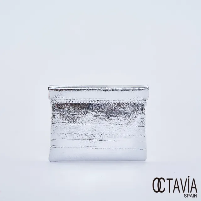 【OCTAVIA 8】超魅力金屬時尚彈壓多用途短夾零錢包 十足銀(零錢包 萬用小包)