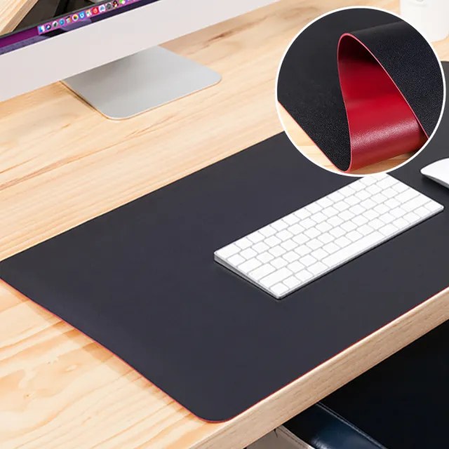 【HH】時尚雙色皮革滑鼠墊 雙色款-大款 80x40cm(滑鼠墊/餐桌墊/辦公桌墊/桌墊/防水抗污)