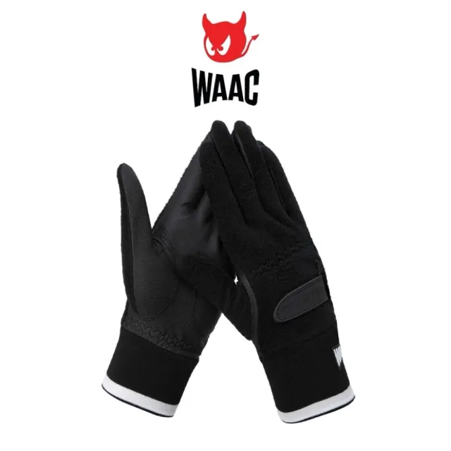 【WAAC】SYNTHETIC LEATHER GOLF GLOVES 男士 高爾夫球手套 雙-黑色(WA24FWMG20199)