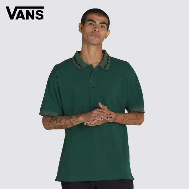 【VANS】官方旗艦 Skate Mesh 綠色短袖POLO衫